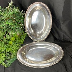 Wilcox IS silver plate oval bowl number 7075, and Brandon Hall bread plate